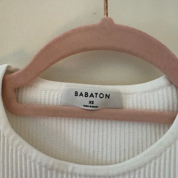 Babaton White Ribbed Top - Picture 2 of 4